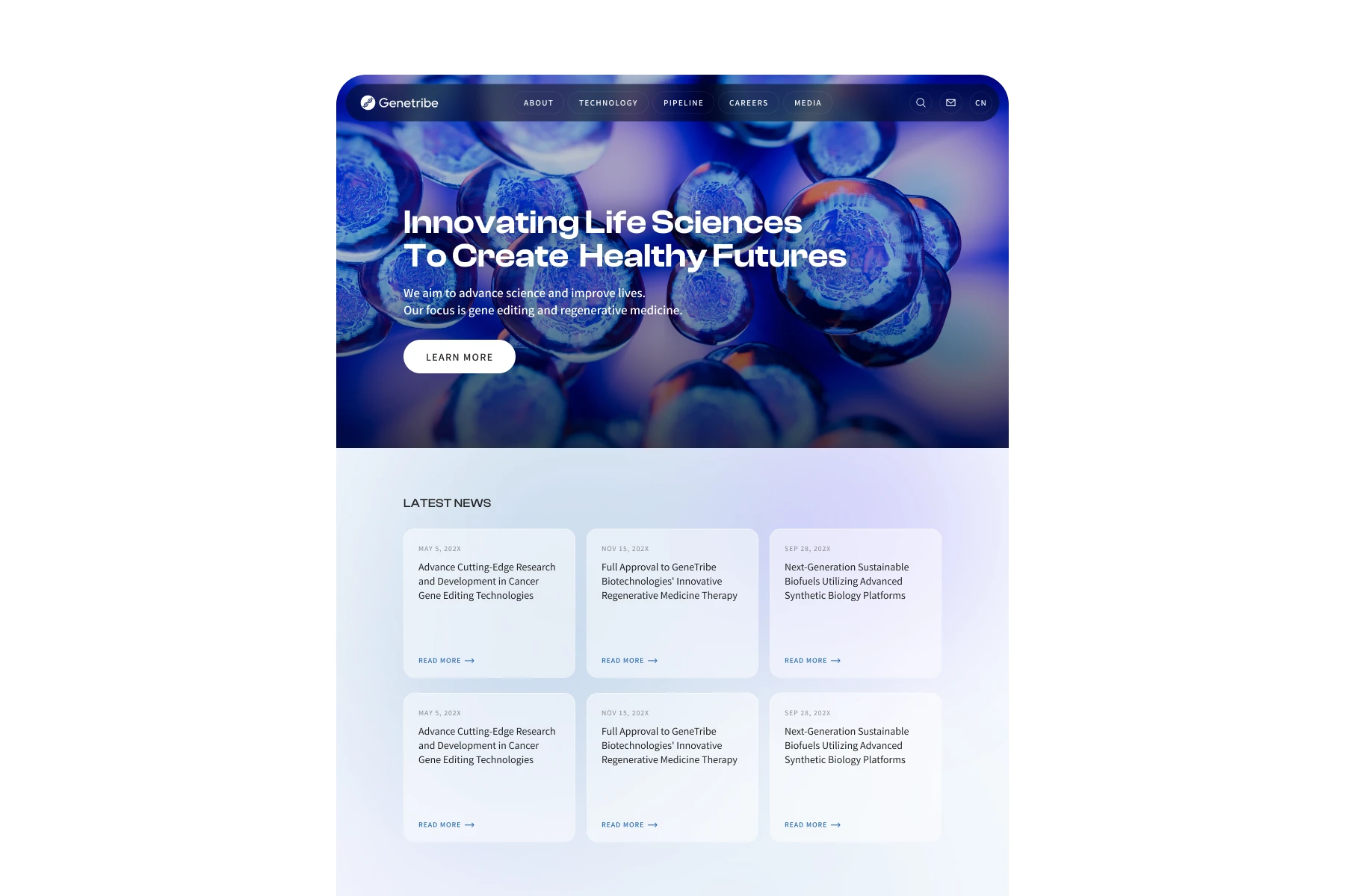 Biotech website research and design 1
