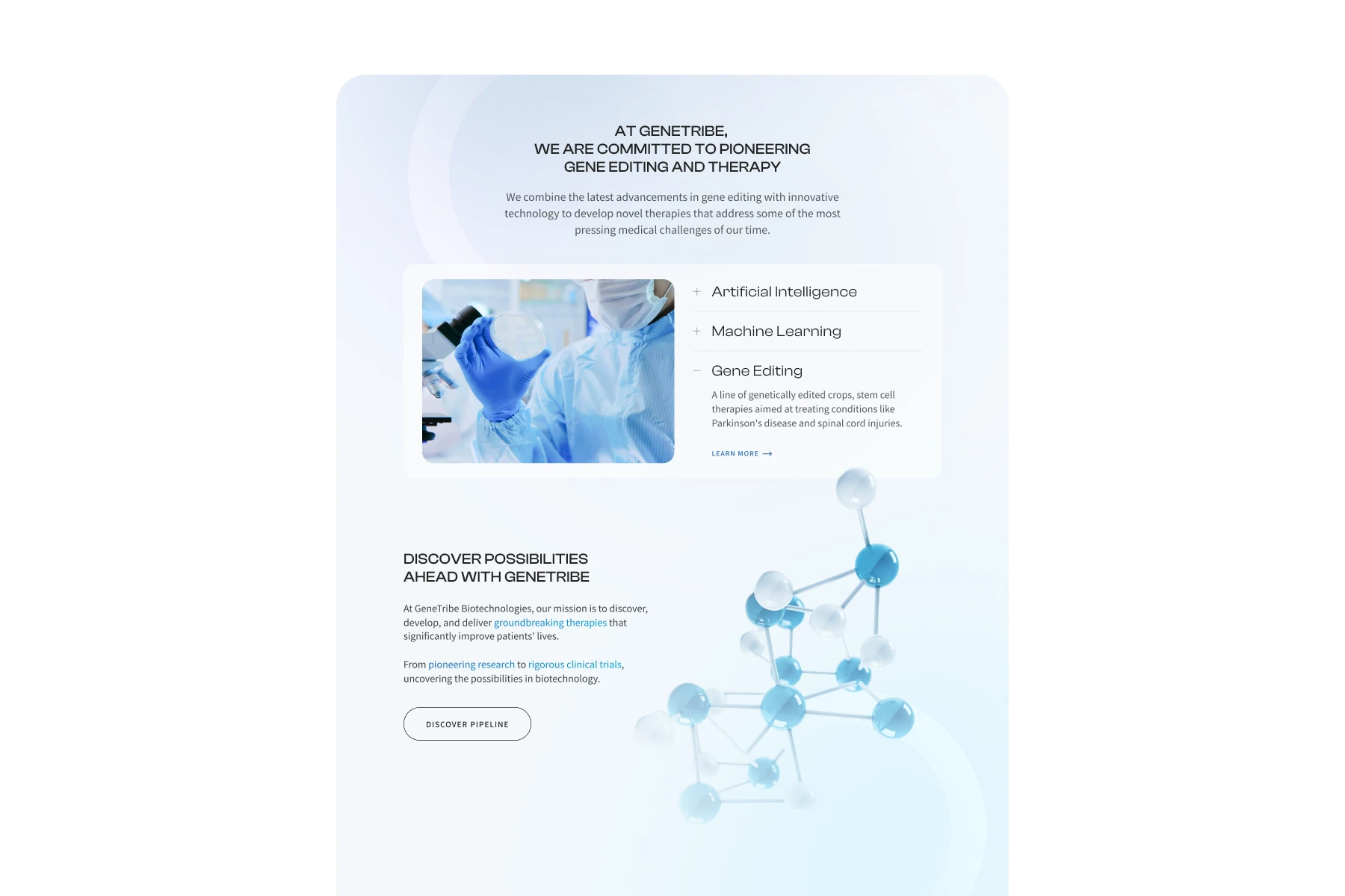 Biotech website research and design 2