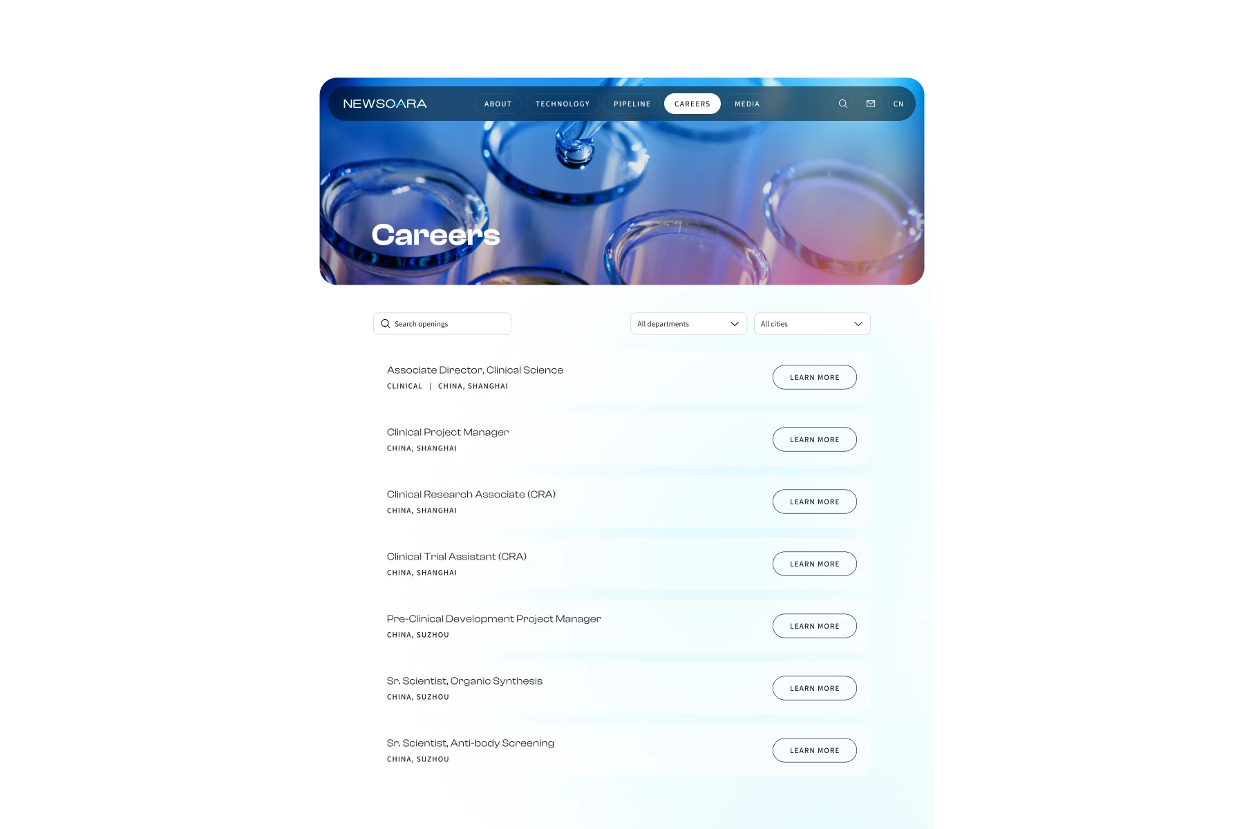 Biotech website research and design 6